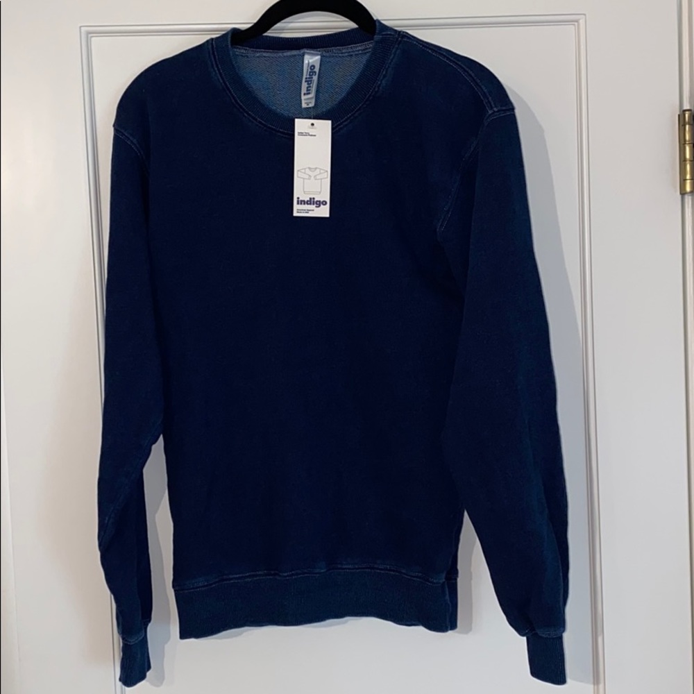 American Apparel Indigo Terry Crewneck Pullover XS